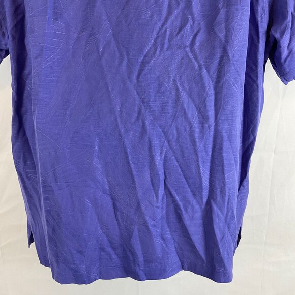 Tommy Bahama Hawaiian Shirt XL Purple Leaf Textured Button Front Short Sleeve - Picture 7 of 8